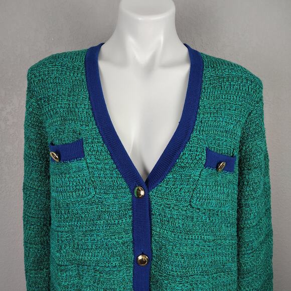 Lilly Pulitzer Tannery Sweater (Sweater Only) Cardigan Green Blue Size XL NEW - Picture 11 of 16